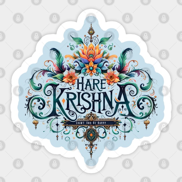 Hare Krishna Sticker by Total 8 Yoga